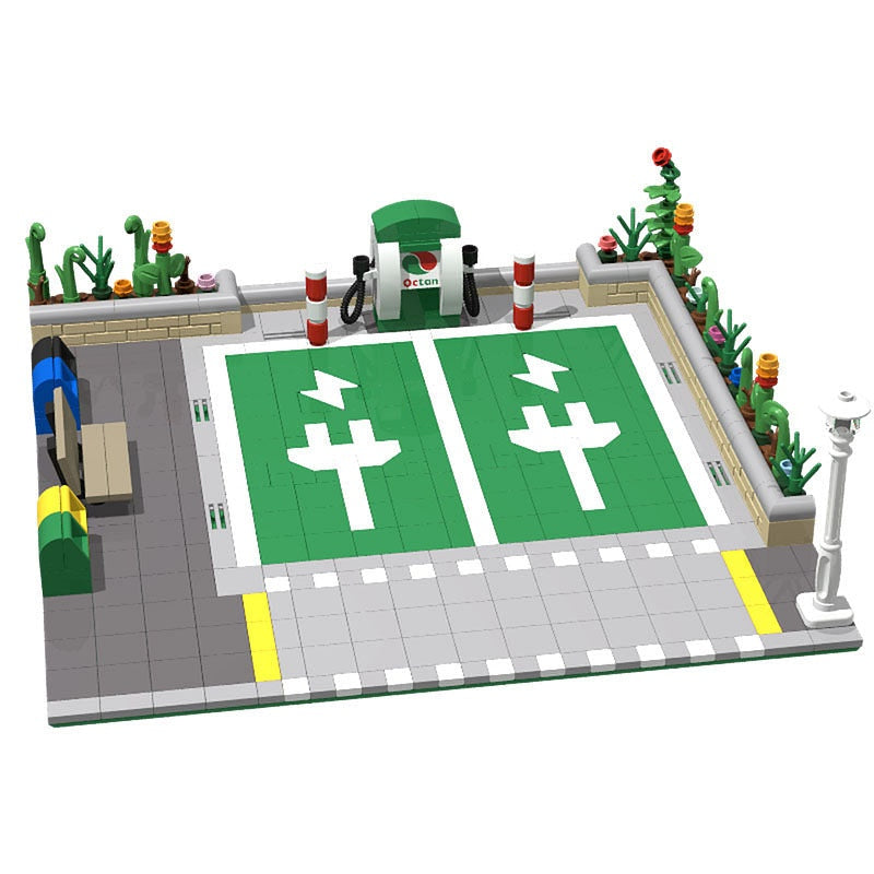 Electric Vehicle Charging Station MOC Building Kit | Modern City Scene - 3