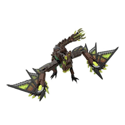 Electric Wyvern Dragon MOC Building Kit | Fantasy Creature Figure - 1