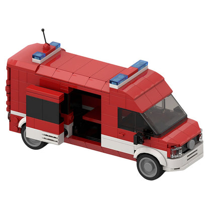 ELW 1 Fire Command Van MOC Building Kit with Detailed Interior - 2
