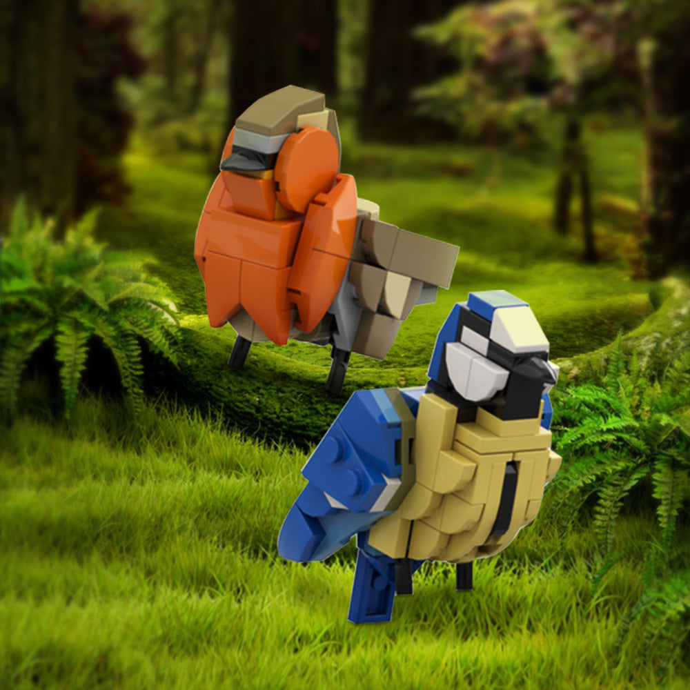Eurasian Blue Tit and Redbreast Building Kit | LEGO-Compatible MOC - 2