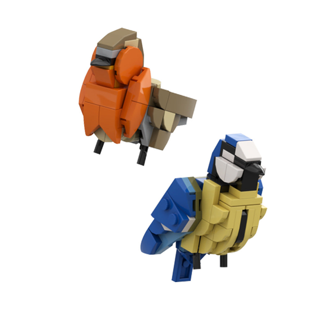 eurasian blue tit and redbreast building set | moc-132640 - 1
