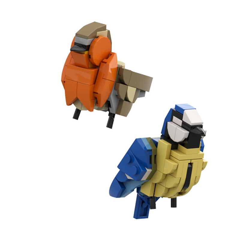 Eurasian Blue Tit & Robin MOC Bird Display Building Kit - 3