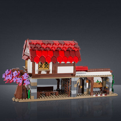 european medieval market building set |  compatible - 1