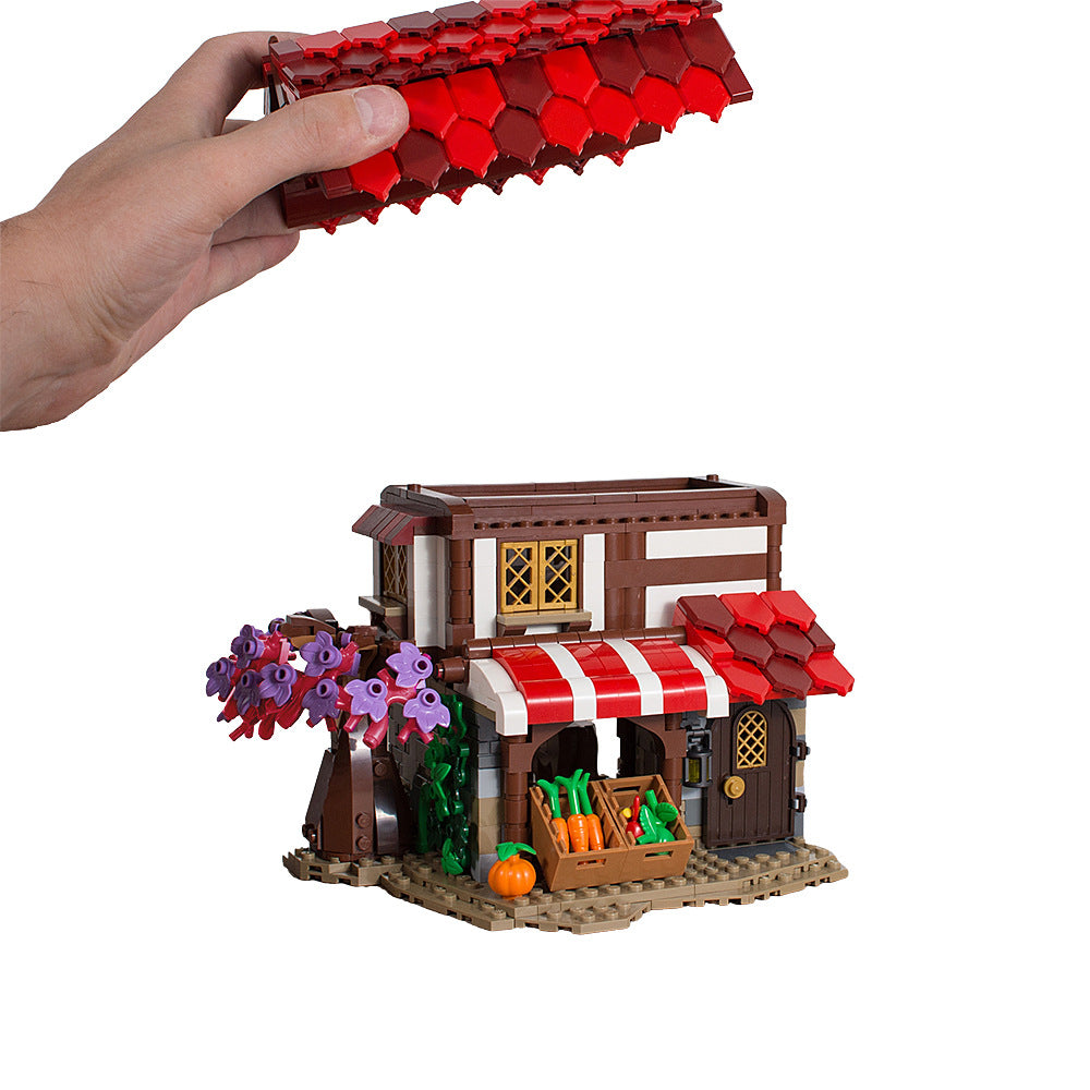 european medieval market building set |  compatible - 3
