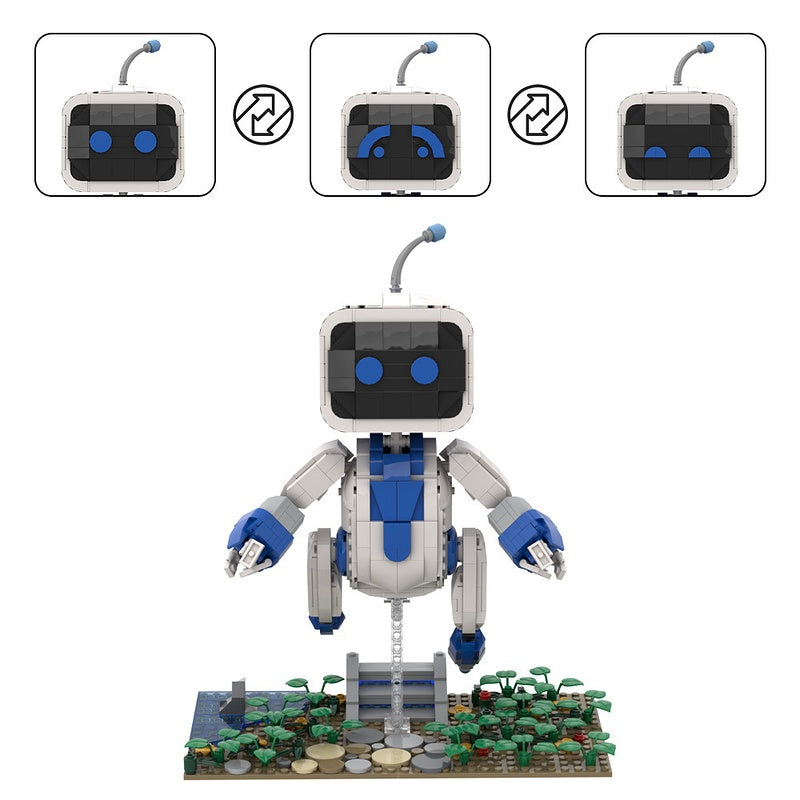 Expressive Blue-Eyed Robot MOC Building Kit - 3