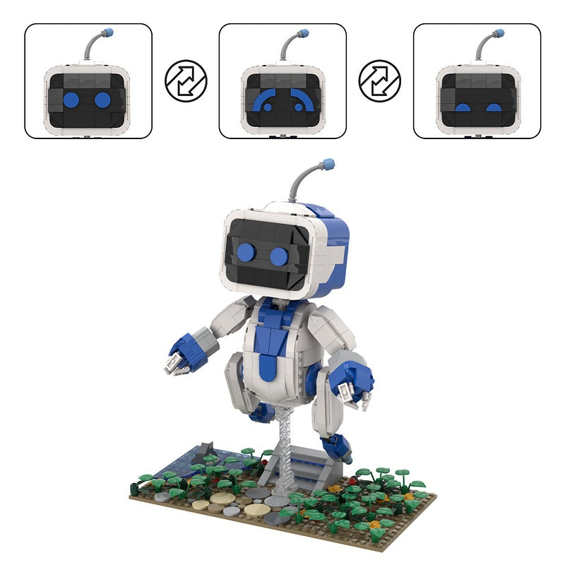 Expressive Blue-Eyed Robot MOC Building Kit - 5