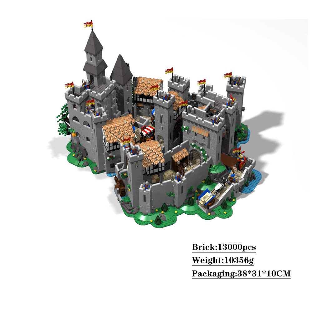 extended lion knights castle building set | moc-129180 - 2