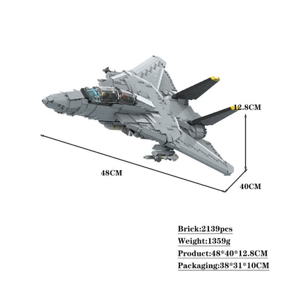 f 14d super tomcat supersonic fighter building set | moc-117560 - 4