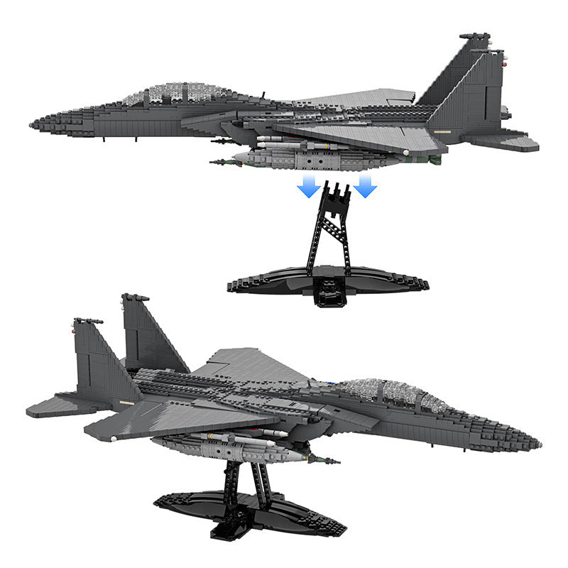 f-15 eagle jet building set | lego-compatible - 5