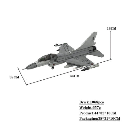 f-16 fighting falcon building set | 1:35 scale | moc-187679 - 2