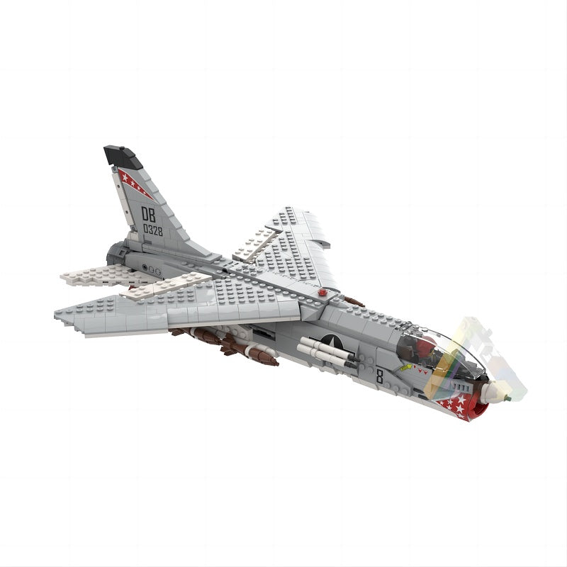 F-8 Crusader Carrier-Based Fighter Jet MOC Building Kit - 1