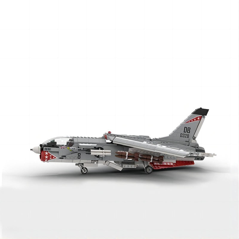 F-8 Crusader Carrier-Based Fighter Jet MOC Building Kit - 2