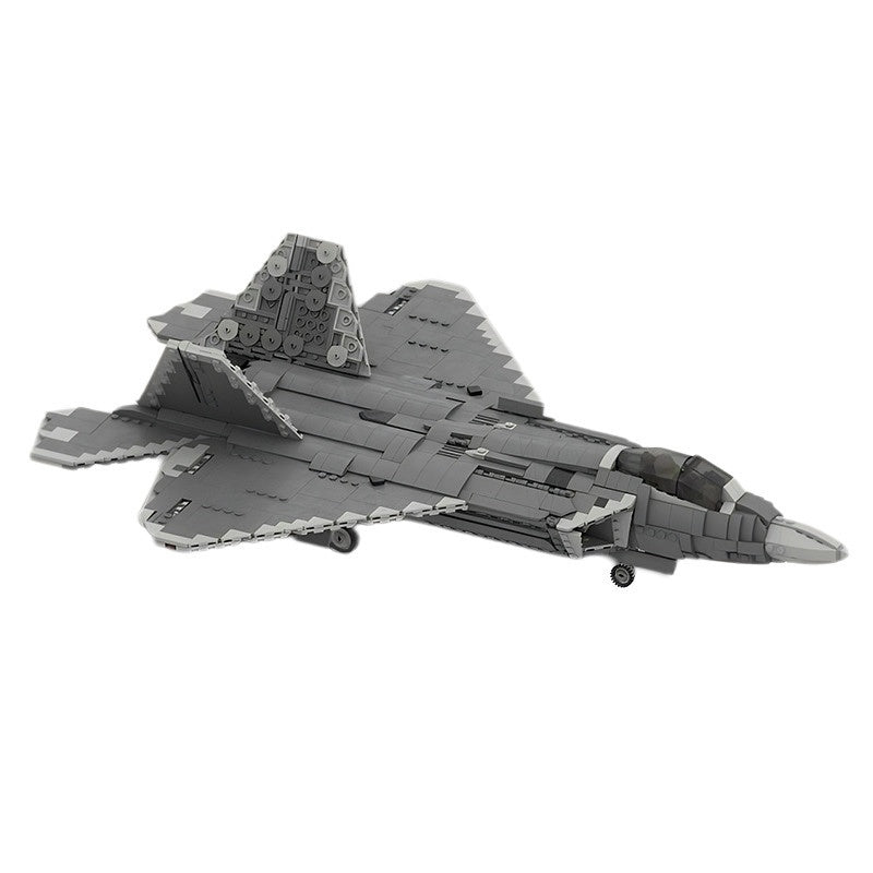 F22 Stealth Fighter Jet Building Kit | 1:35 Scale LEGO-Compatible MOC - 1