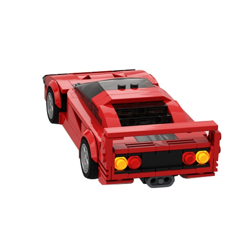 F40 Inspired Supercar MOC Building Kit | 8-Wide Sports Car Model - 4