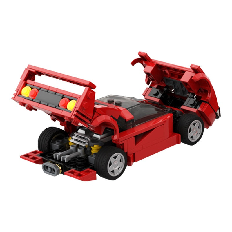 F40 Supercar 8-Wide Sports Car Building Kit | LEGO-Compatible MOC - 5