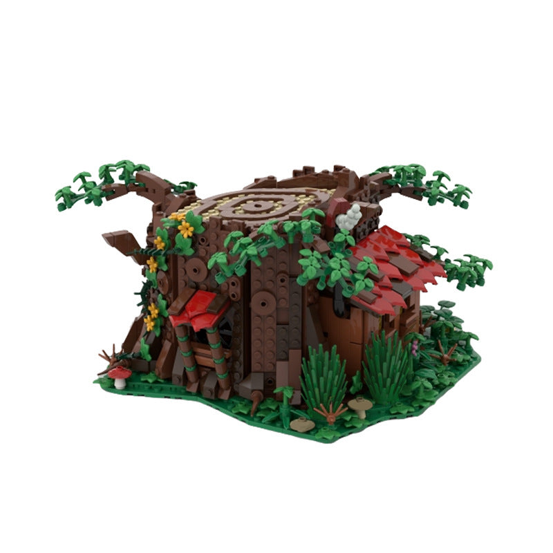 Fairy Cottage Hidden In A Tree Trunk Building Kit | MOC-98101 - 4