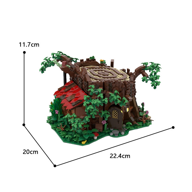 Fairy Cottage Hidden In A Tree Trunk Building Kit | MOC-98101 - 5