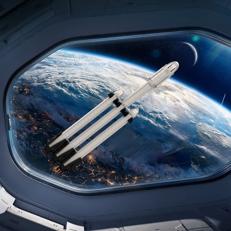 Falcon Heavy Rocket MOC Building Kit | Spacecraft Display Model - 2