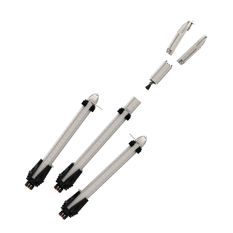 Falcon Heavy Style MOC Rocket Building Kit | Space Exploration Model - 4