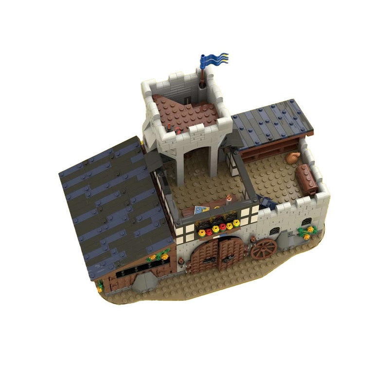 Falcon's Stable MOC Building Kit | Medieval Village Architecture Model - 2