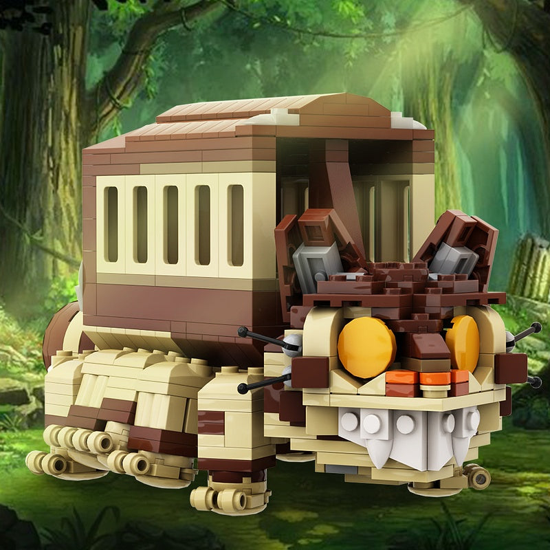 Fantasy Cat Bus Creature MOC Building Kit | Multi-Leg Display Vehicle - 2