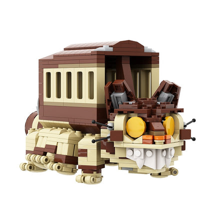 Fantasy Cat Bus Creature MOC Building Kit | Multi-Leg Display Vehicle - 6