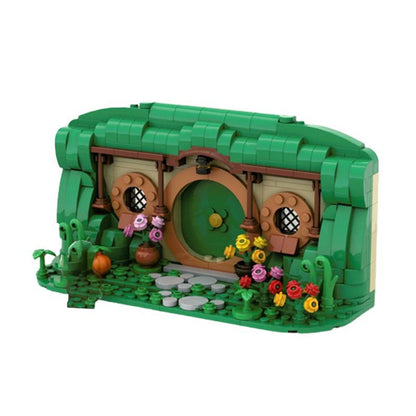 Fantasy Halfling Hole Hillside Burrow House Front Facade Building Kit | LEGO-Compatible MOC - 3