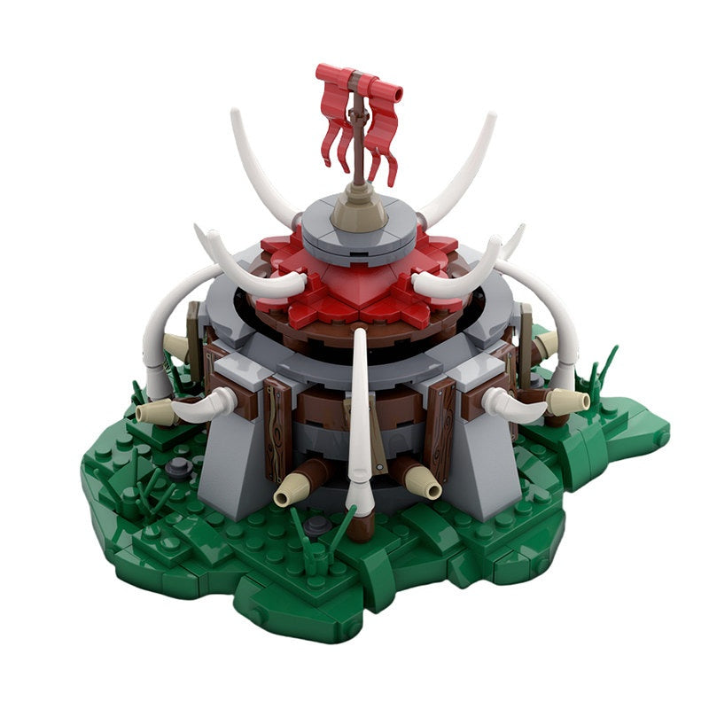 Fantasy Orc Burrow MOC Building Kit | Tribal Cave Architecture Model - 3