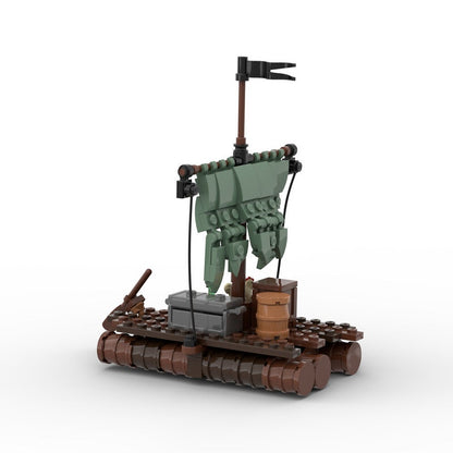 Fantasy Raft MOC Building Kit | Coastal Adventure Diorama Model - 3