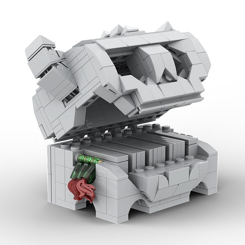 Fantasy Skull Treasure Chest MOC Building Kit | Cartridge Display - 1