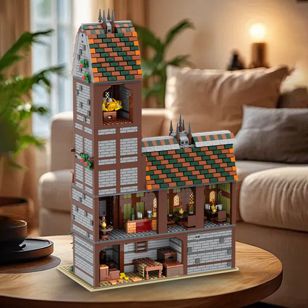 fantasy tavern building kit | lego compatible moc - 1