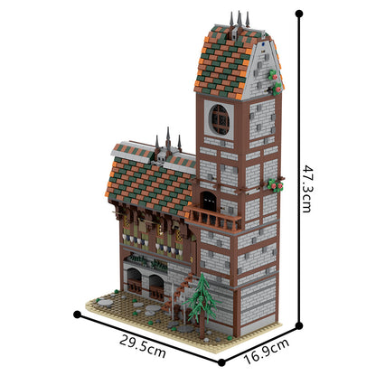 fantasy tavern building kit | lego compatible moc - 3
