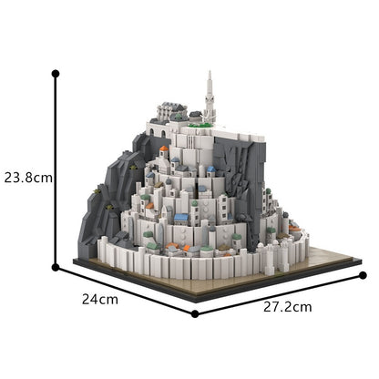 Fantasy White Citadel Mountain Fortress Building Kit | LEGO-Compatible MOC - 4