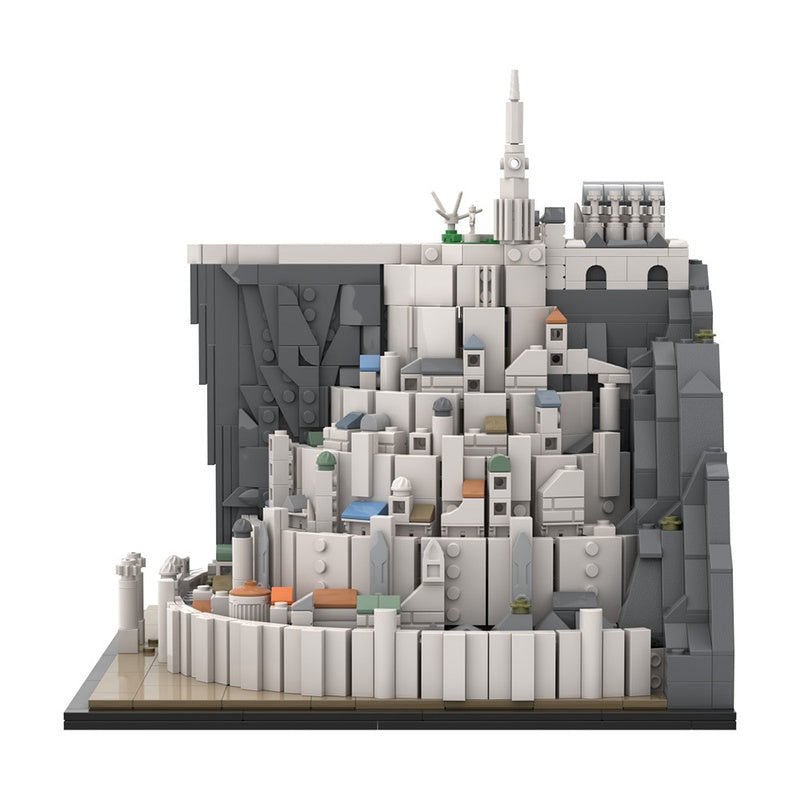 Fantasy White Citadel Mountain Fortress Building Kit | LEGO-Compatible MOC - 5