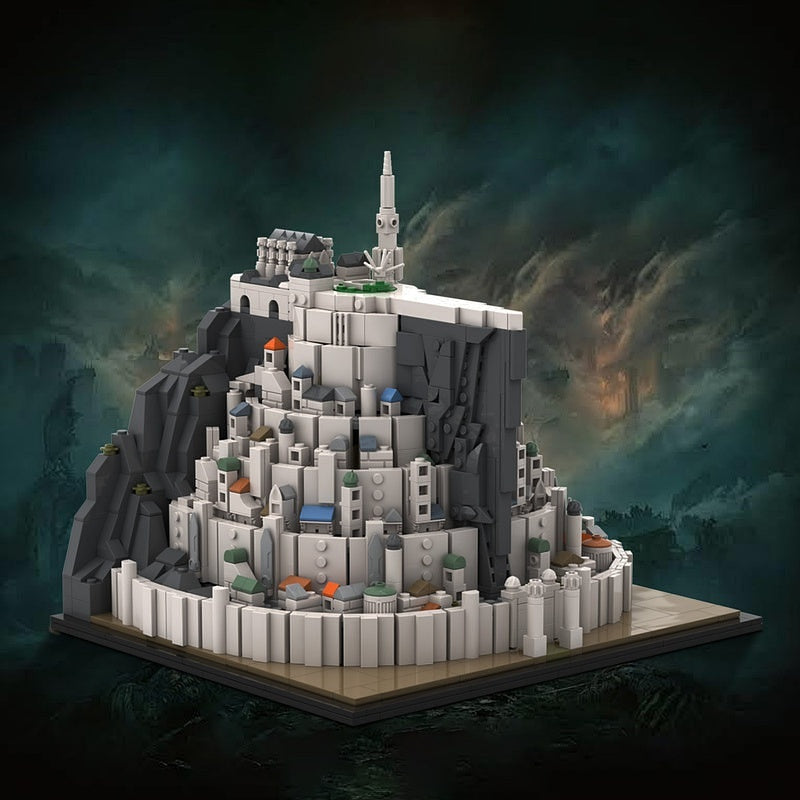 Fantasy White Citadel Mountain Fortress MOC Building Kit - 4