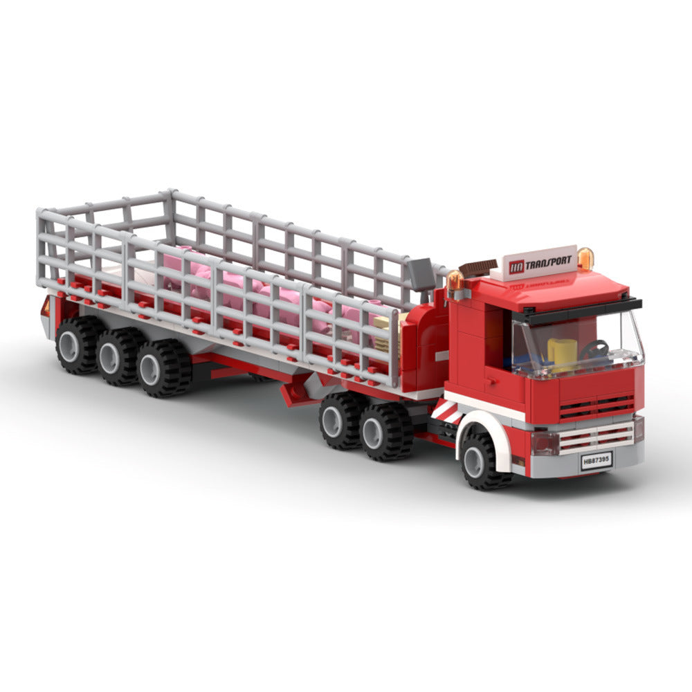 Farm Transport Truck & Trailer Building Kit | LEGO-Compatible MOC - 1