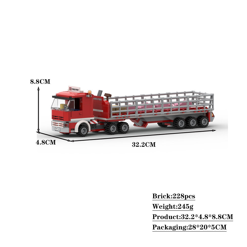 Farm Transport Truck & Trailer Building Kit | LEGO-Compatible MOC - 4