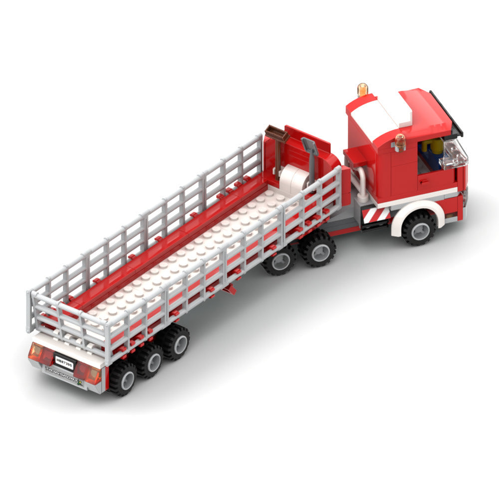 farm transport truck & trailer building set | moc-87395 - 2