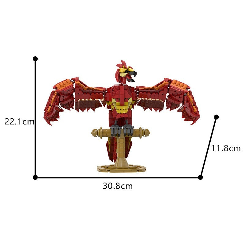 Fiery Phoenix Magical Firebird MOC Fantasy Creature Building Kit - 3