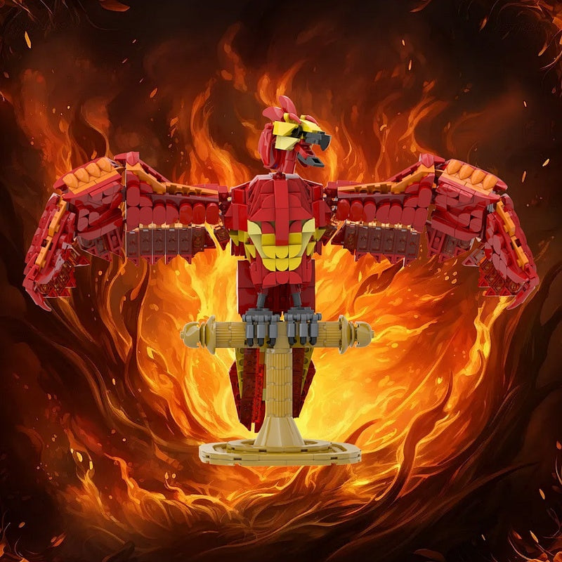 Fiery Phoenix Magical Firebird MOC Fantasy Creature Building Kit - 4