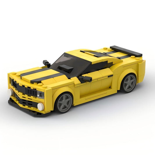 Fifth-Gen Yellow V8 Muscle Car Building Kit | LEGO-Compatible MOC - 1