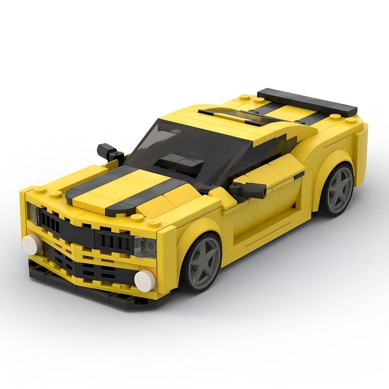 Fifth-Gen Yellow V8 Muscle Car MOC Building Kit | Vehicle Model - 2