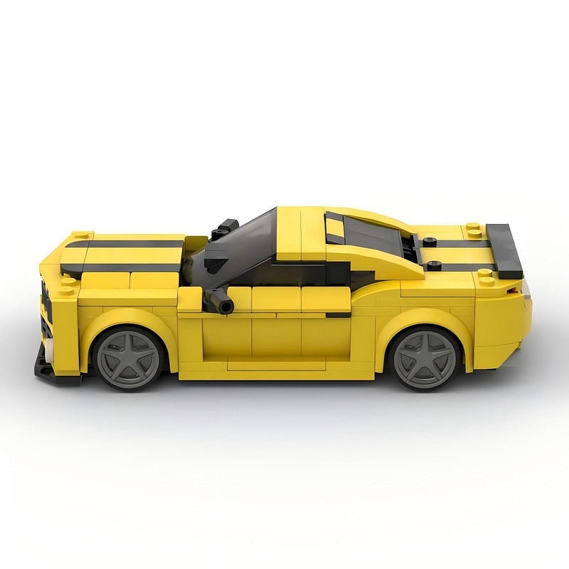 Fifth-Gen Yellow V8 Muscle Car MOC Building Kit | Vehicle Model - 3