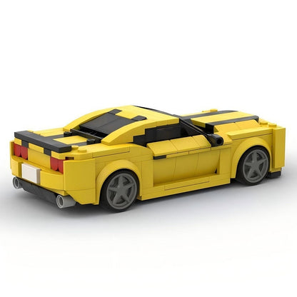 Fifth-Gen Yellow V8 Muscle Car MOC Building Kit | Vehicle Model - 4