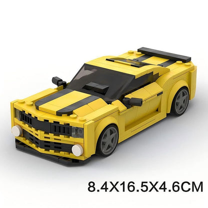 Fifth-Gen Yellow V8 Muscle Car MOC Building Kit | Vehicle Model - 6