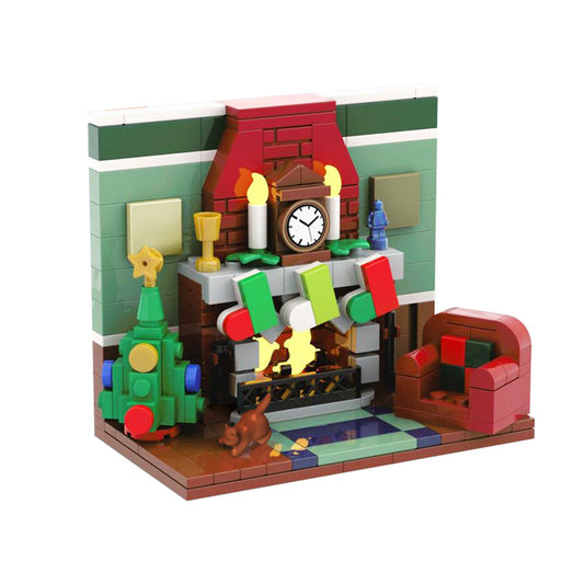 Fire Place Building Kit | Christmas | LEGO-Compatible MOC - 1