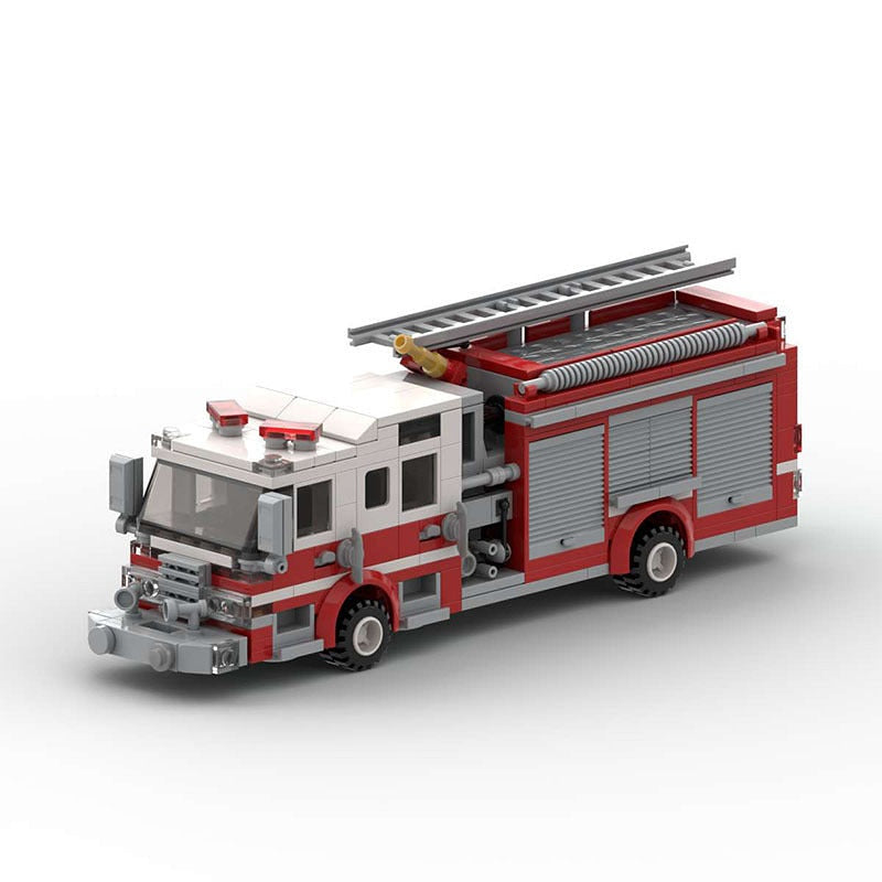 Fire Pump Truck MOC Building Kit | Emergency Vehicle Model - 1