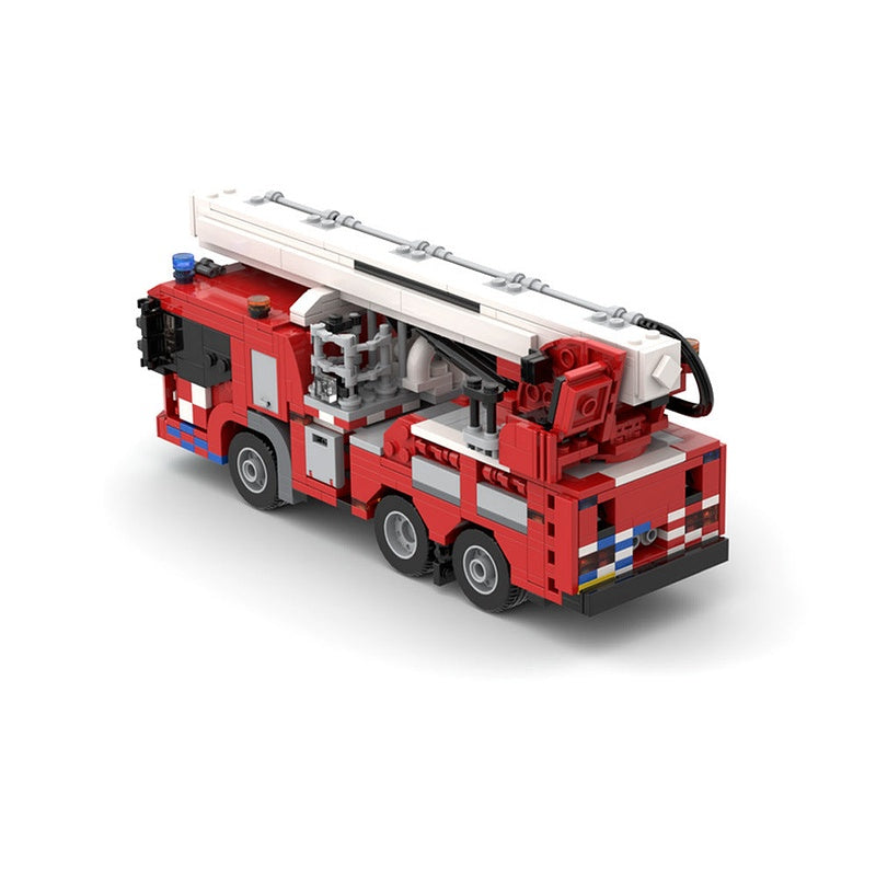 Fire Truck Aerial Platform Elevator MOC Building Kit | Rescue Vehicle - 3