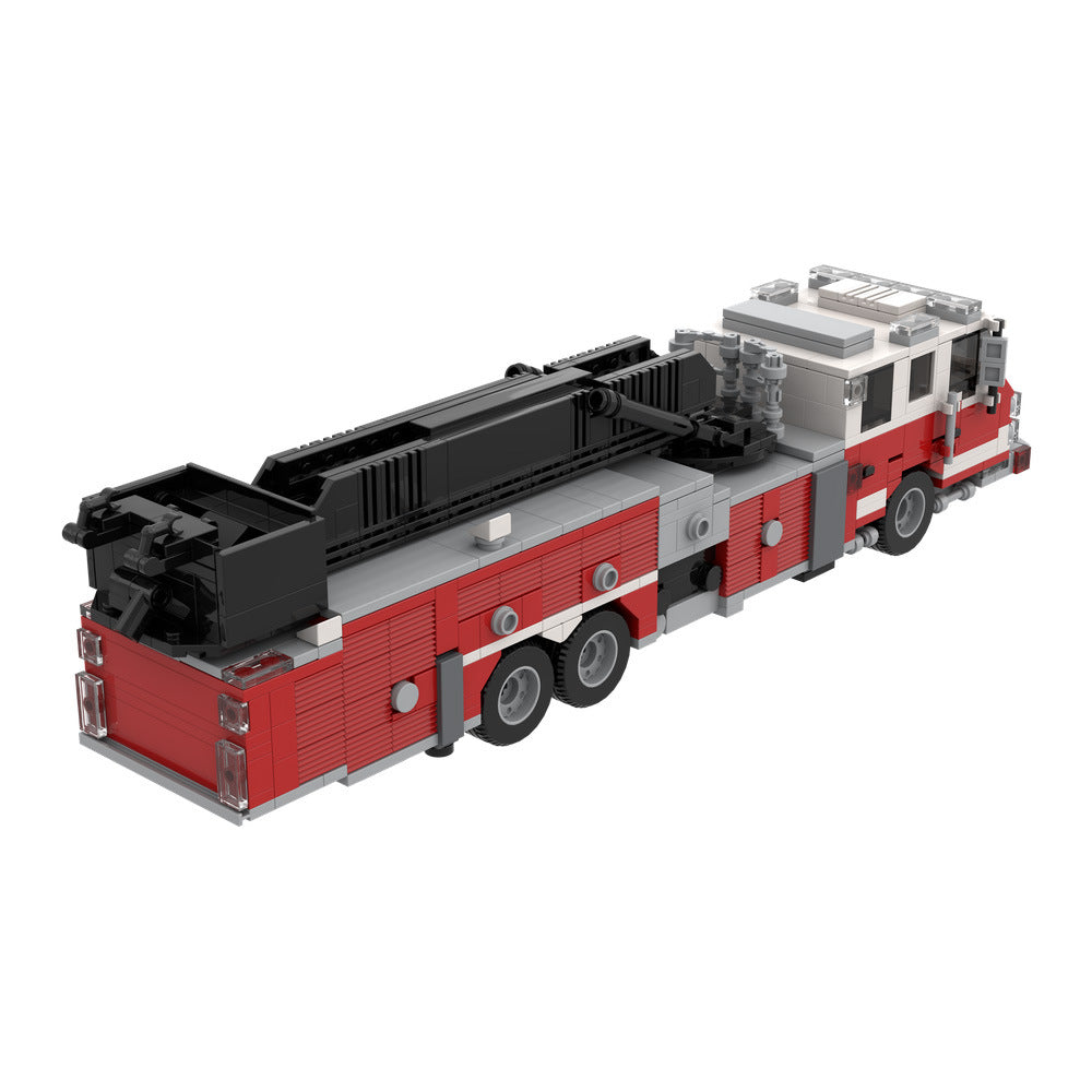 Fire Truck Mid-Mount Aerial Platform Building Kit | LEGO-Compatible MOC - 2