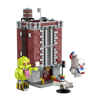 firehouse headquarters building set | ghostbusters | compatible with lego - 2